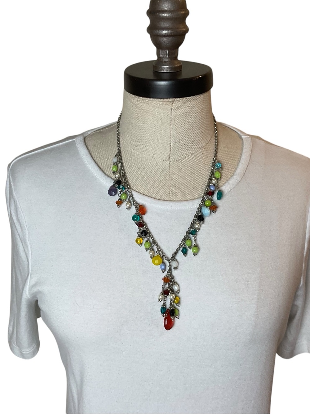 Multicolor Bead Drop Y-Necklace - Women Jewelry